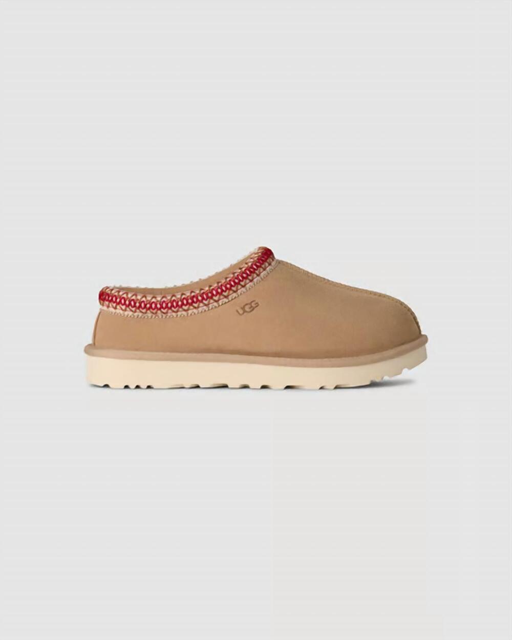 NEW UGG women's tasman ii slipper in sand /dark cherry